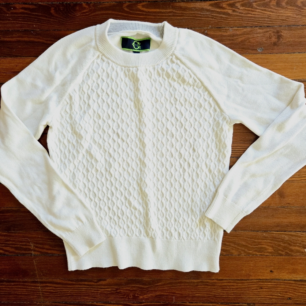 C. Wonder White Textured Crewneck Sweater